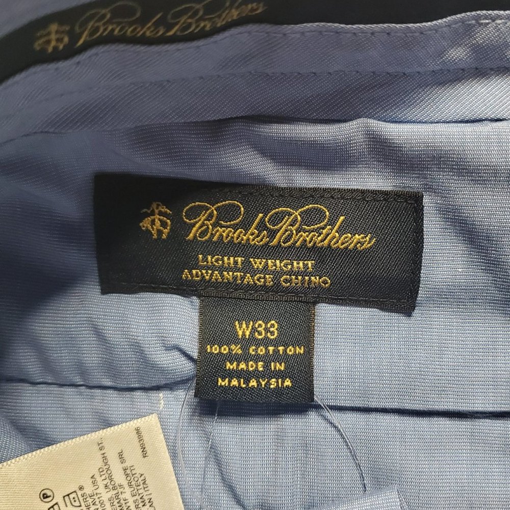 Brooks Brothers Men's Shorts Lightweight Advantage Chino 33W Pleated Front - Picture 2 of 5